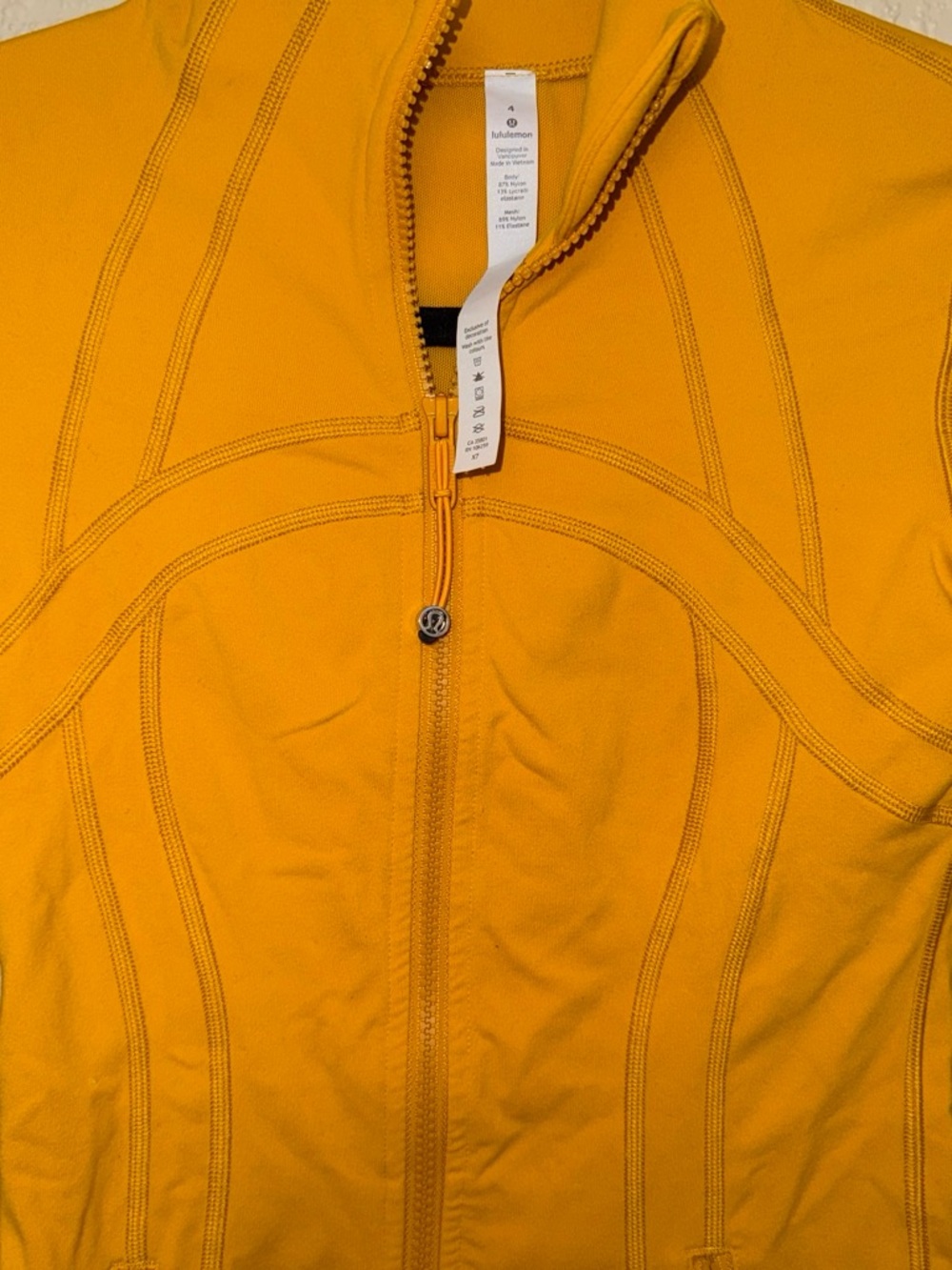 lululemon athletica Womens Zip-Up Bomber Jacket in Honey Lemon - Picture 4 of 5